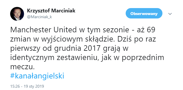 PIERWSZA od grudnia 2017 roku ''ZMIANA'' w Manchesterze United